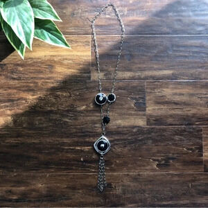 Black & Silver Necklace | Long Necklace